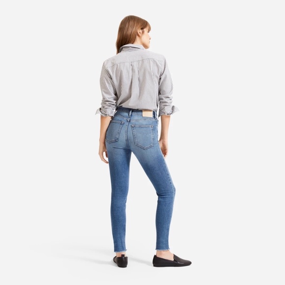 Everlane Authentic Stretch High-Rise Skinny 25 Ankle EUC Distressed - Picture 8 of 14